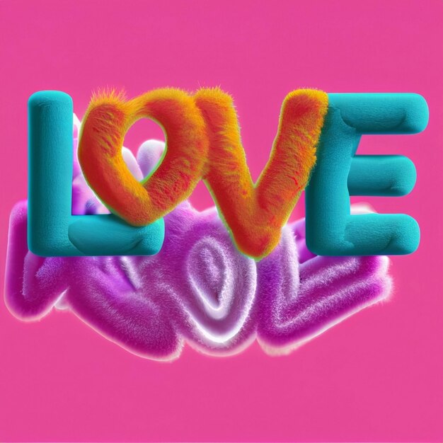 Foto lettering amor 3d