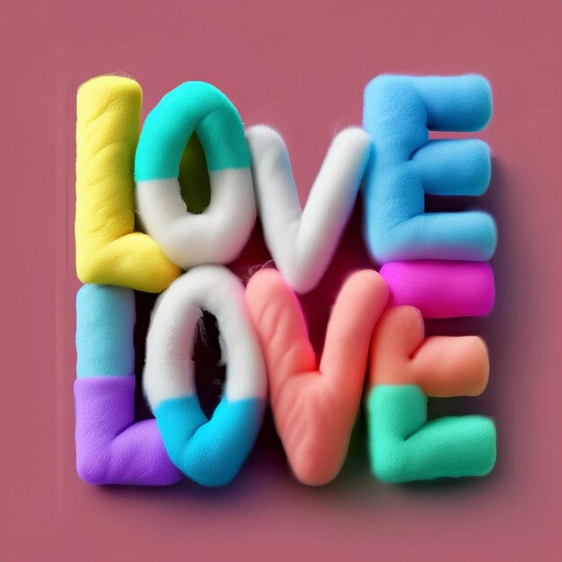 Lettering amor 3D