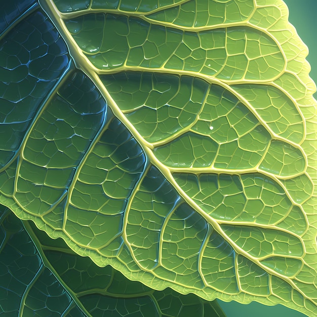 Leuchtend grünes Blatt Nahaufnahme Schönheit der Natur