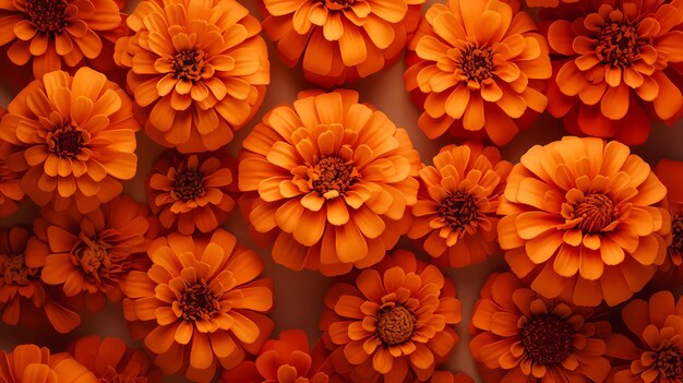 Leuchtend orangefarbener Hintergrund mit Marigoldblumen
