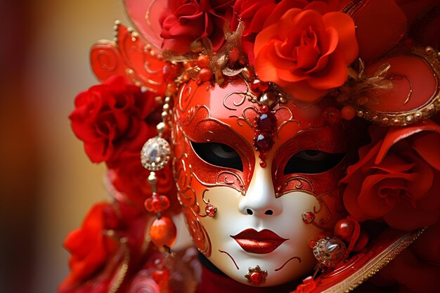 Foto leuchtende figur in maske auf dem karneval von venedig