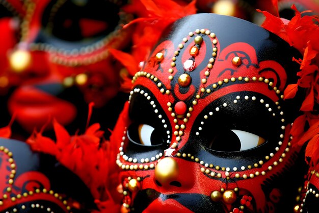 Foto leuchtende figur in maske auf dem karneval von venedig