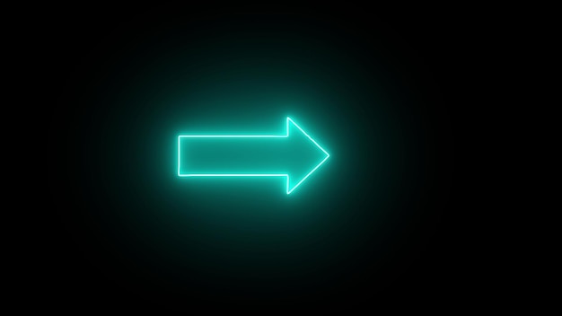 Leuchtende Neonpfeil-Web-Symbole Pfeilrichtung oder Pointer einfaches Symbol