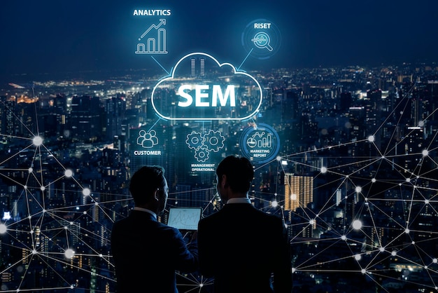 Leuchtende Technologie-Anzeige für das Suchmaschinenmarketing