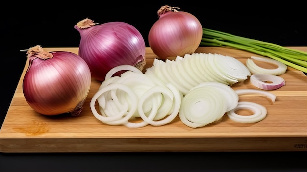 Foto leuchtende zwiebeln uhd bild der chromatischen harmonie für die zubereitung von sandwiches