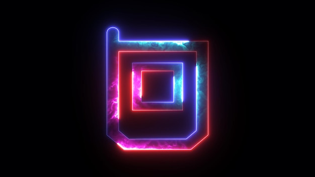 Leuchtendes Neon-Handysymbol animierter Hintergrund Abstraktes Symbol-Symbol des Knopf-Handys