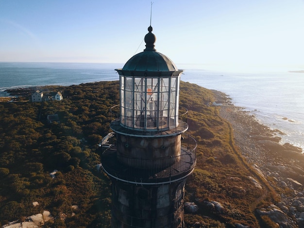 Foto leuchtturm auf der insel thacher