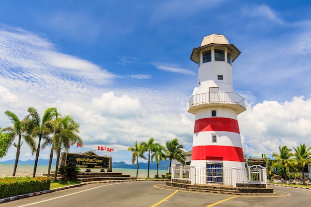 Leuchtturm auf Laemngop-Hafen, Trat-Provinz Thailand.