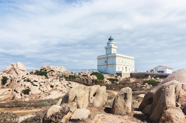 Leuchtturm in Capo Testa, Santa Teresa Gallura, Sardinien, Italien