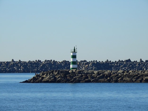 Leuchtturm vom Cabedelo Strand, in Portugal