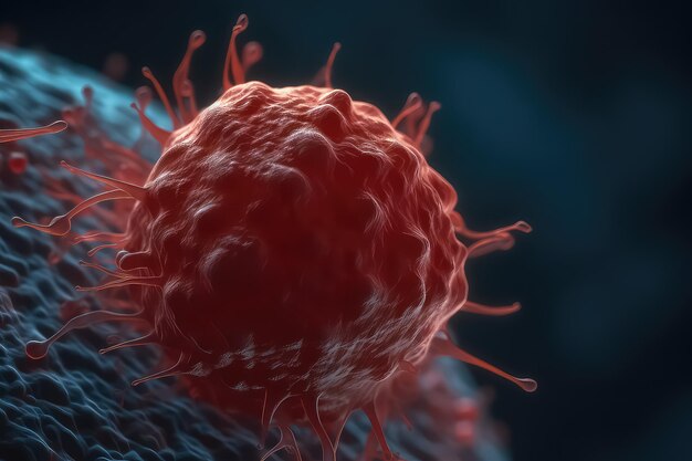 Leucócitos atacando uma célula cancerosa AI