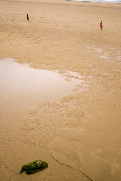 Leute, die am Strand spielen