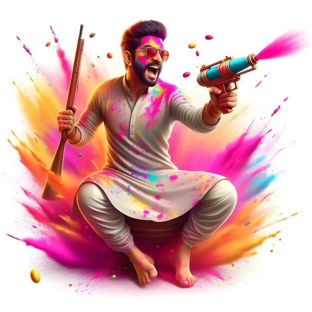 Leute spielen Holi-Illustration