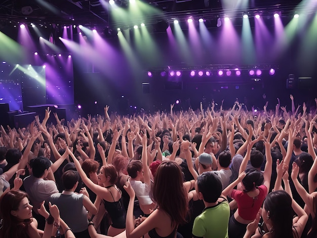 Leute tanzen in einem Nachtclub, bei einem Party-Konzert.