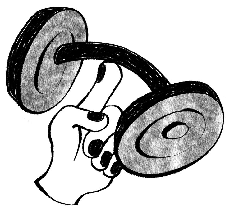 Levantamiento de dedos con manivela pegatina png fitness doodle fondo transparente