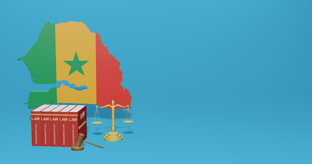 Ley de Senegal para infografías, contenido de redes sociales en renderizado 3D