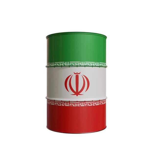 Ölfass mit der Flagge des Iran