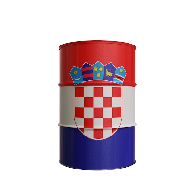 Ölfass mit der Flagge Kroatiens
