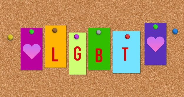 Lgbt-Corkboard-Konzept.