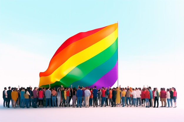 LGBT-Gemeinschaft bei der Parade Illustration zum Pride-Monat AI generiert