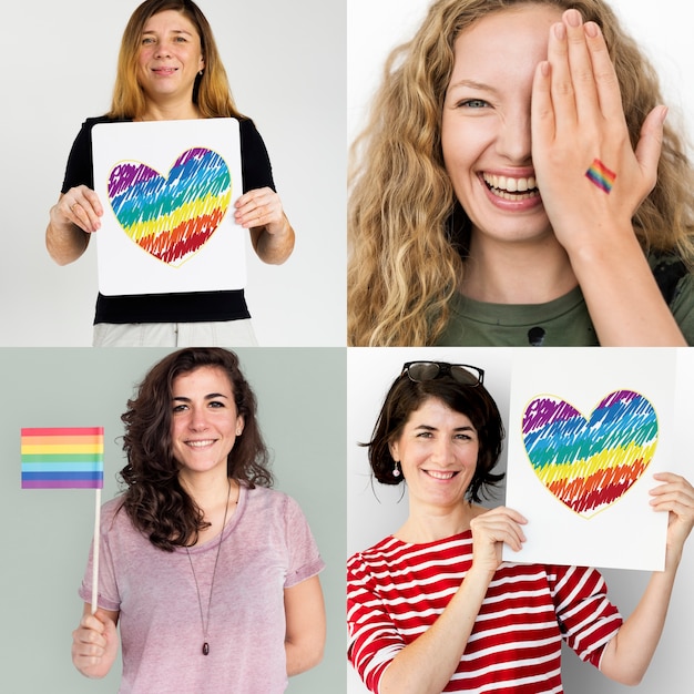 LGBT-lesbische homosexuelle Stolz-Gleichheit-Menschenrechte Studio-Collage