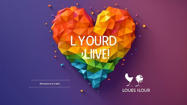 LGBT LGBTQ Pride Herzen und Slogans Social-Media-Beitragsvorlage Liebe ist Liebe, sei stolz, sei du selbst