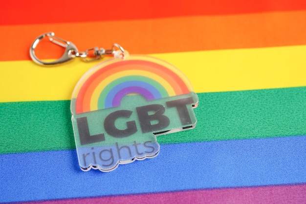 LGBT-Rechts-Regenbogenfahne, Symbol des LGBT-Pride-Monats, feiert alljährlich im Juni ein soziales Symbol für die Menschenrechte und den Frieden von Schwulen, Lesben, Bisexuellen und Transgendern