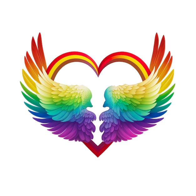 LGBT Stolz Regenbogenfahne Liebe Valentinstag Herz Flügel Hintergrundbild