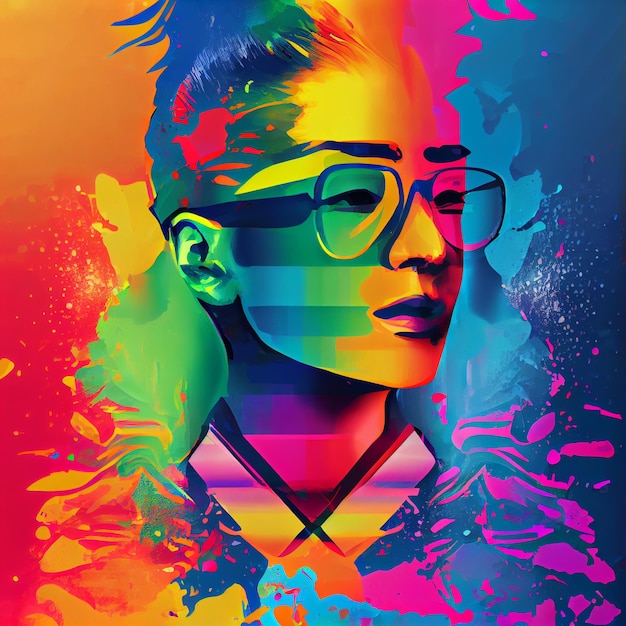 LGBTQ abstrakt bunt von Frauen Portrait Illustration