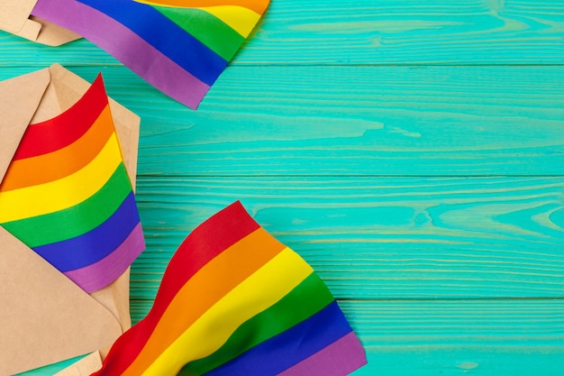 LGBTQ conceito, símbolo gay, mensagem para você