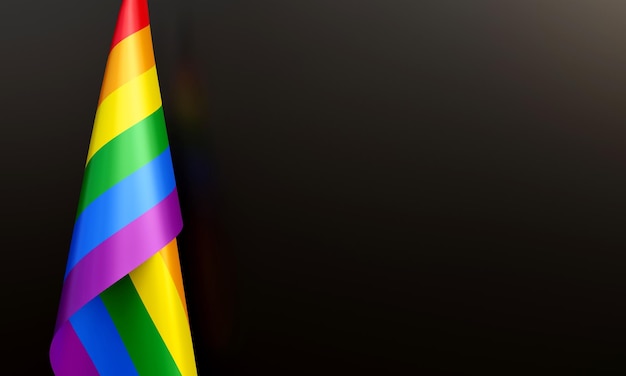 LGBTQ-Flagge mit Kopierbereich. kann Vorlage, Hintergrund verwendet werden. 3D-Rendering