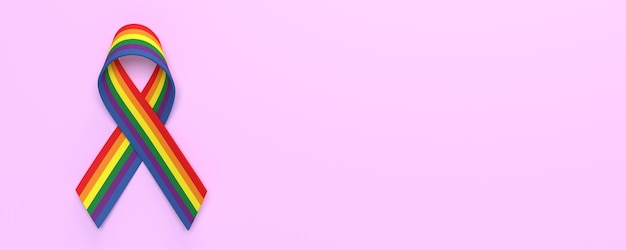 Lgbtq homosexuell bisexuell schwul lesbisch solidarität stolz regenbogen band form textil krebs gesundheitswesen symbol bunt frieden recht freiheit liebe lebensstil gemeinschaft hilfe support campaign3d render