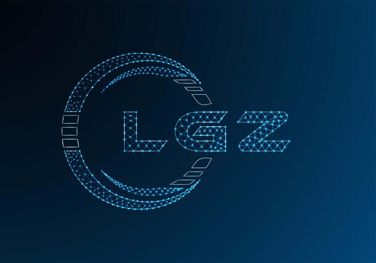 Foto lgz low poly letter logo vector design lgz lower poly logo design low poly logo