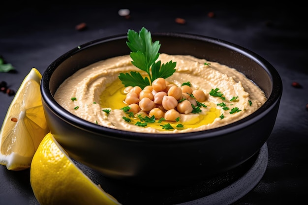 Libanesischer Hummus Stil cremig Image Dip AI