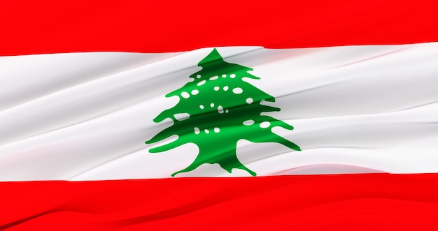 Libanon winkende Flagge 3D-Rendering