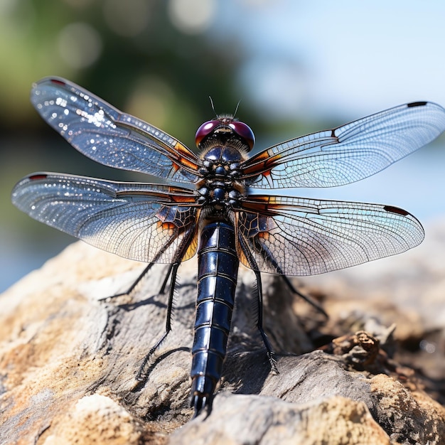 Libelle auf einem Schilfrohr