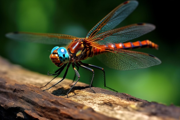 una libélula es un insecto volador perteneciente
