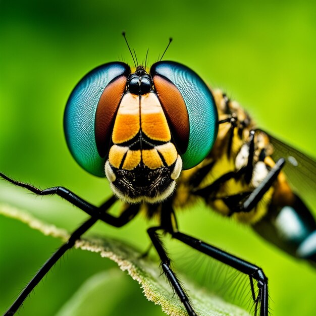 Foto libélula realista en la naturaleza