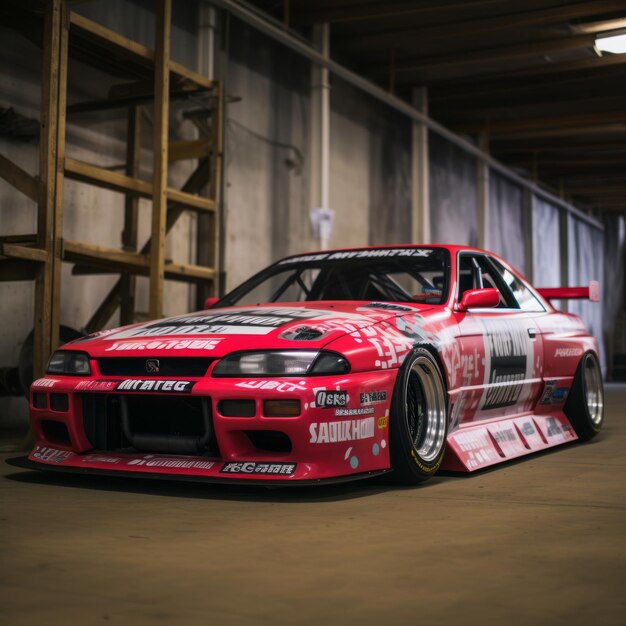 Foto liberando el poder el legendario nissan skyline r32 drift car de 1990