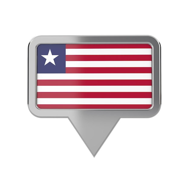 Liberia bandera ubicación marcador icono 3D Rendering