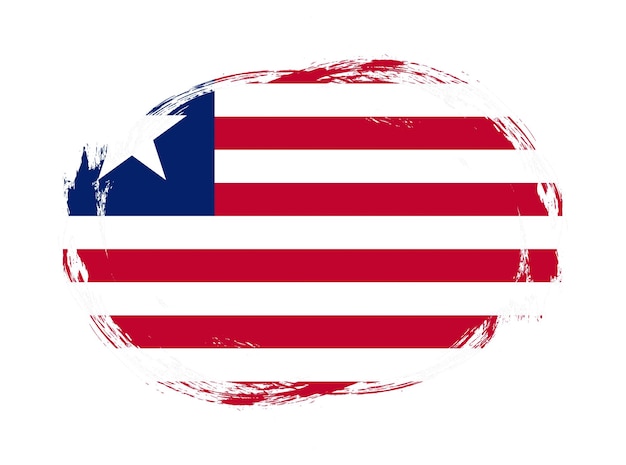 Liberia-Flagge im abgerundeten Pinselstrichhintergrund