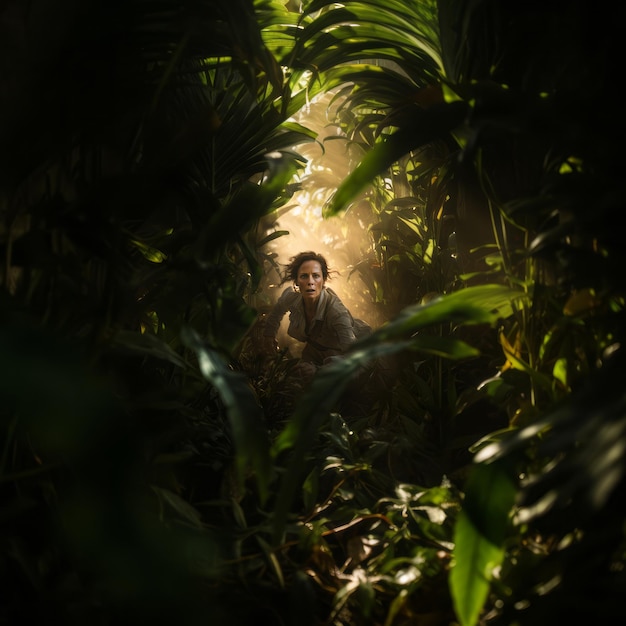 Libertad natural Sigourney Weaver abrazando el resplandor de la naturaleza en un campo de frondoso follaje