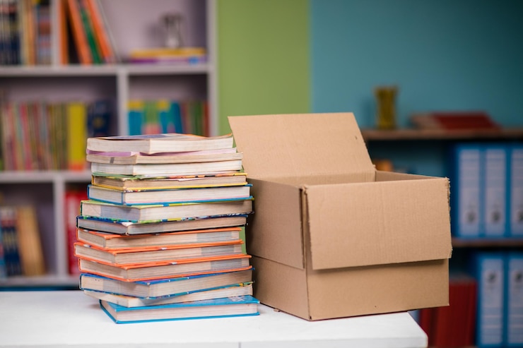 Foto librería de papelería mapa de palabras caja de cartón caja de envío de paquetes sellada sellotape ciudad de nairobi cou