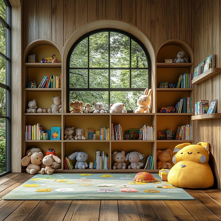 Librerías modernas para habitaciones infantiles que ahorran espacio