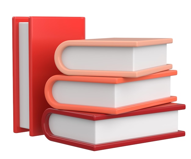 Libro en 3D Ilustración en 3D de la pila de libros