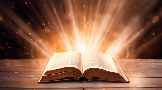 libro abierto con luz