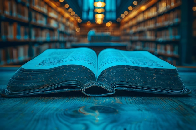 Libro abierto en una mesa de madera