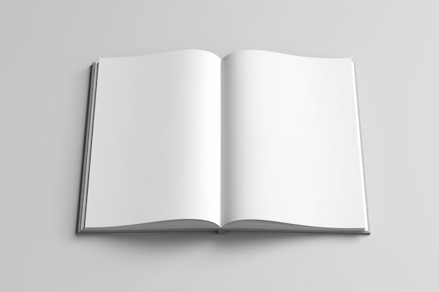 Foto un libro abierto en una superficie blanca