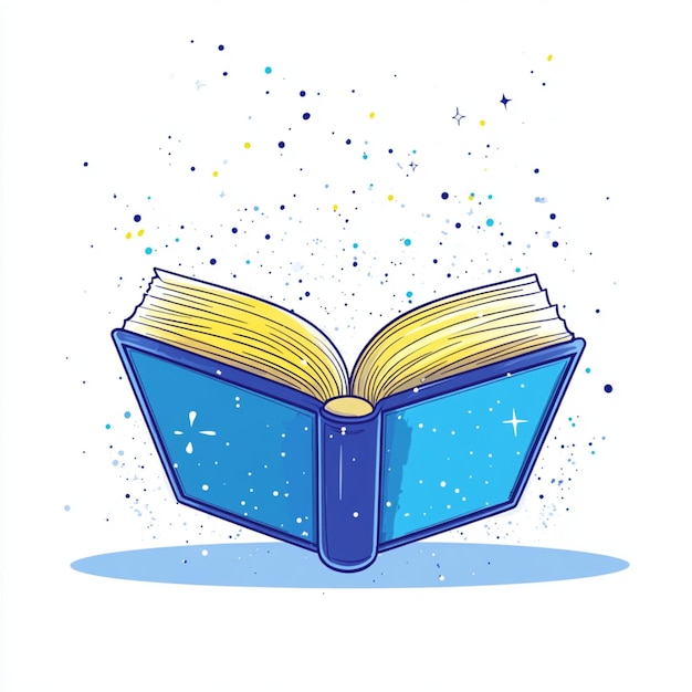 un libro azul con una portada azul que dice la palabra en él