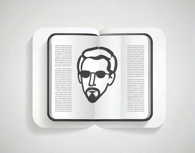 Foto un libro con barba y gafas